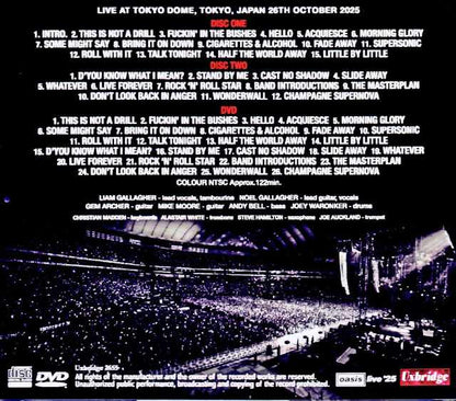 Oasis Oasis/Tokyo,Japan 10.26.2025 Complete & more