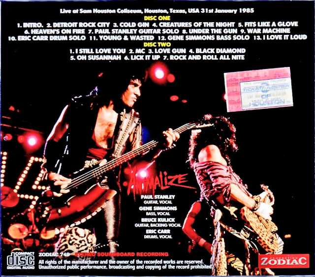 Kiss/TX,USA 01.31.1985 Complete Soundboard Edition
