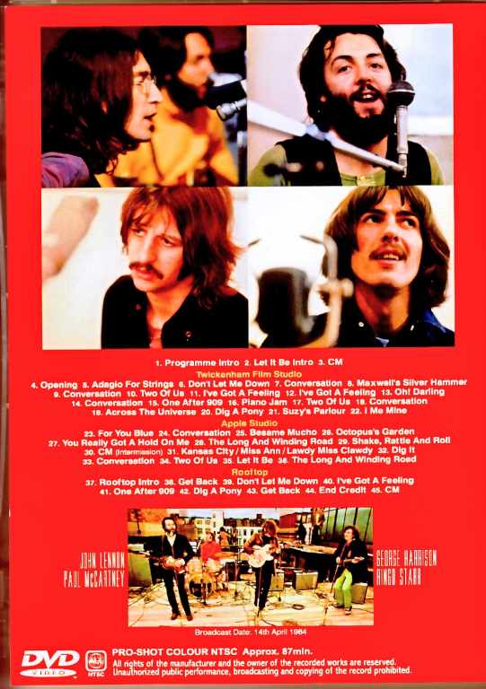 Beatles/Let it Be Japanese Broadcast Edition Definitive Video Master