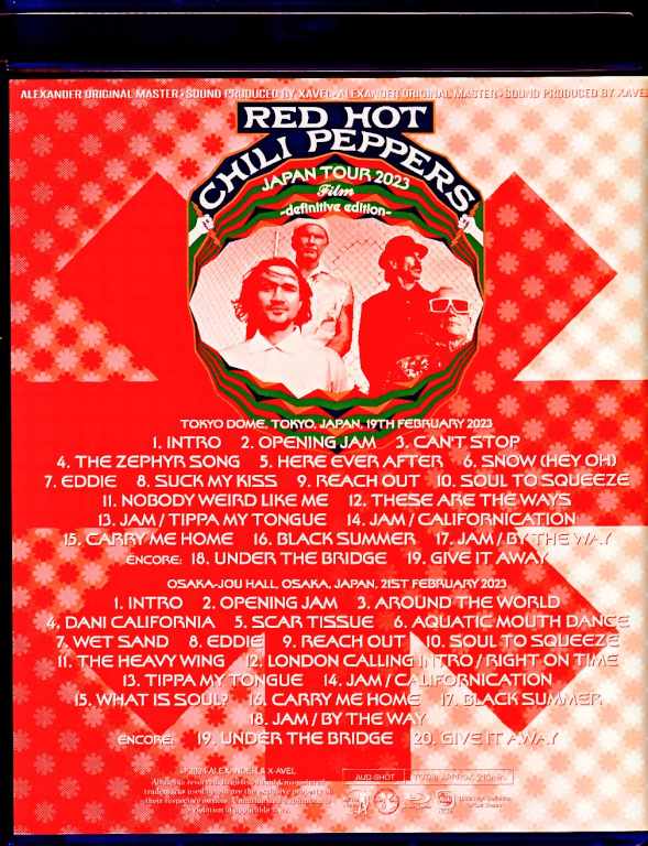 Red Hot Chili Peppers Red Hot Chili Peppers/Tokyo & Osaka,Japan 2023 Complete Definitive Edition Blu-Ray Version