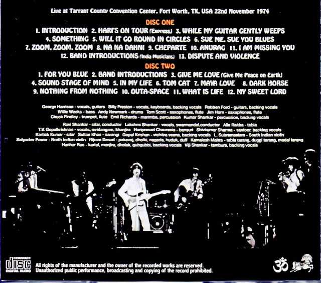 George Harrison George Harrison/TX,USA 11.22.1974 Complete Upgrade