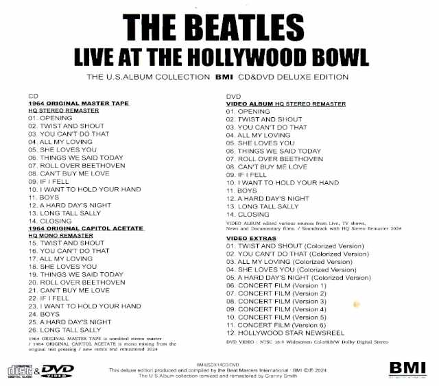 Beatles Live at the Hollywood Bowl 1964 Capitol U.S. Edition Unreleased Live Album U.S. Album Collection Deluxe Edition