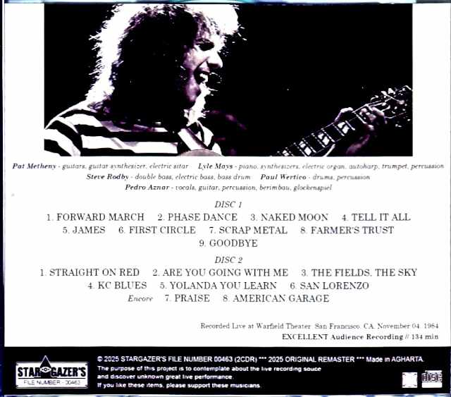 Pat Metheny Trio Lyle Mays Pat Metheny Lyle Mays/CA,USA 1984
