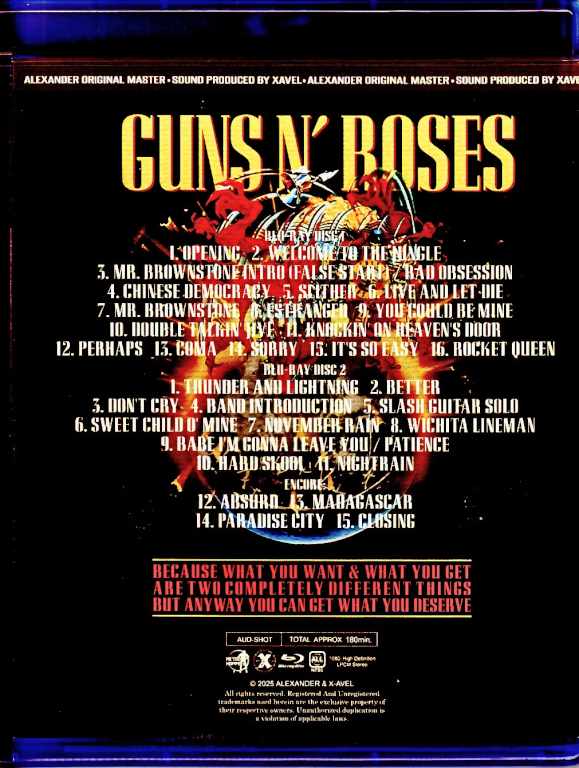Guns N' Roses / Kanagawa, Japan 2025 Complete Blu-Ray Version Upgrade