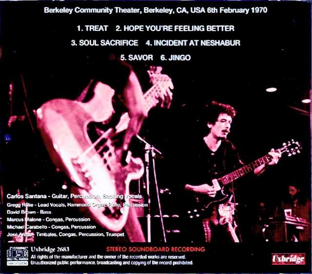 Santana Santana/CA,USA 02.06.1970 FM Broadcast Edition