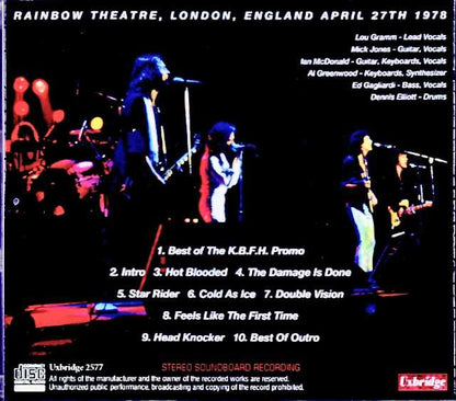 Foreigner / London, UK 04.27.1978 FM Broadcast Edition