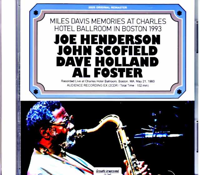 Joe Henderson John Scofield, Dave Holland, Al Foster Joe Henderson John Scofield/MA,USA 1993 Complete