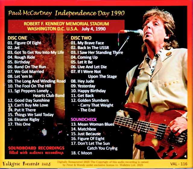 Paul McCartney / Independence Day Concert 1990 Complete Edition WA,USA 1990 Complete & more