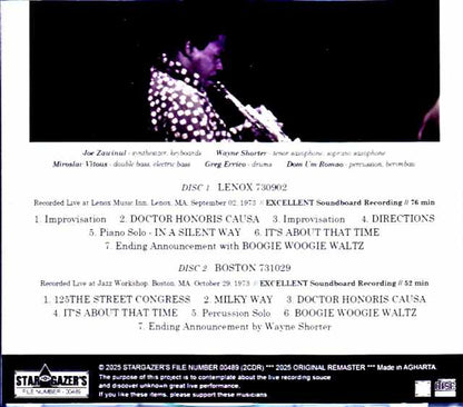 Weather Report / MA, USA 1973 2Days Soundboard Edition