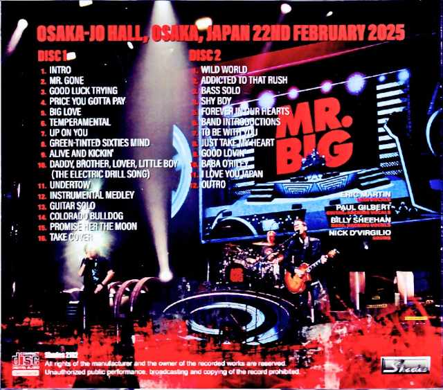 Mr. Big / Osaka, Japan 2025 Complete – Sakura Discount