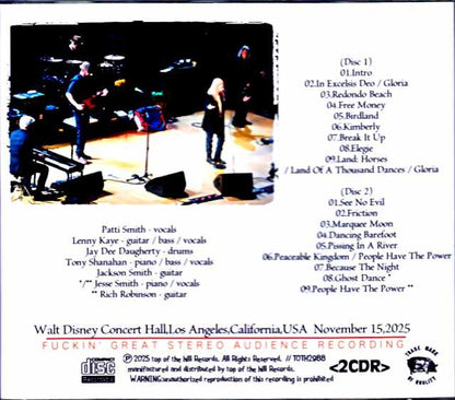 Patti Smith and Her Band Patti Smith/CA,USA 11.15.2025 Complete