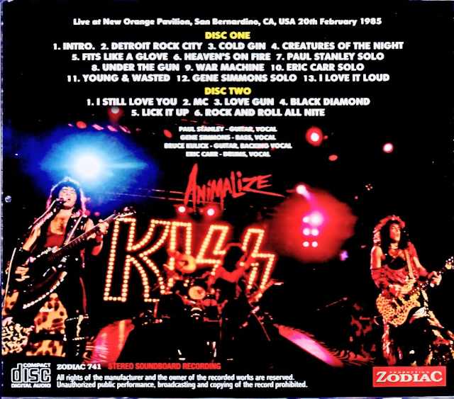 Kiss/CA,USA 1985 Complete Soundboard Edition