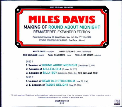 Miles Davis John Coltrane Miles Davis John Coltrane/Making of Round About Midnight Remastered