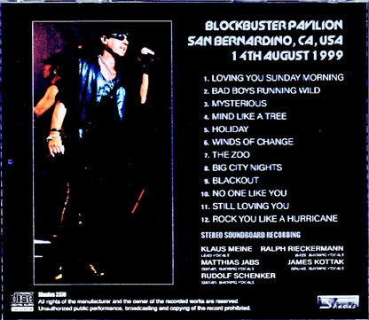 Scorpions/CA,USA 08.14.1999 Soundboard Edition