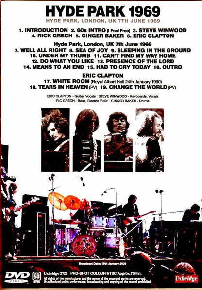 Blind Faith Eric Clapton / London, UK 06.07.1969 Complete Japanese Broadcast Edition & more