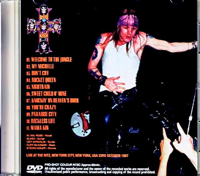Guns N' Roses Guns N' Roses/NY,USA 10.23.1987 Jewel Version
