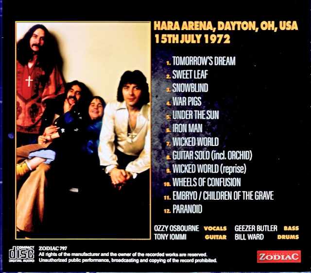 Black Sabbath / OH,USA 07.15.1972 Remastered