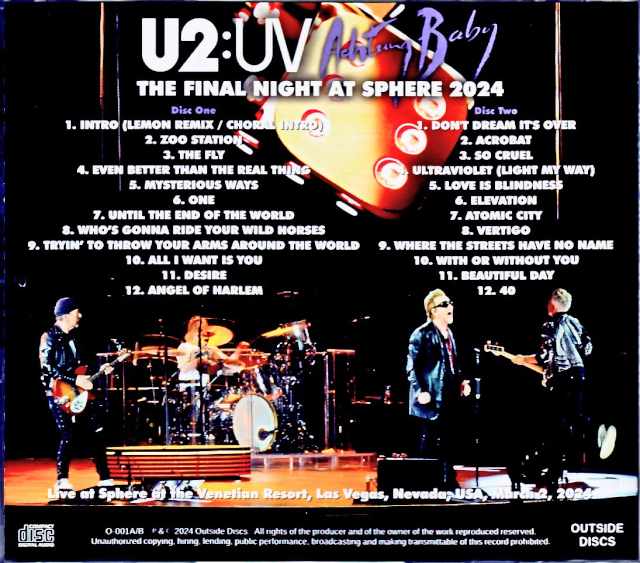 U2 U2/NV,USA 3.2.2024 Complete IEM Matrix Edition
