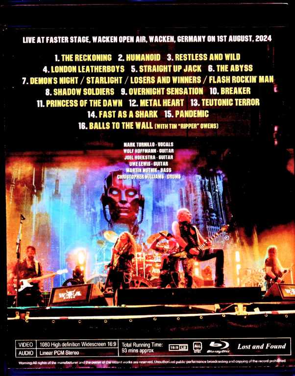 Accept Accept/Germany 2024 Complete Blu-Ray Version