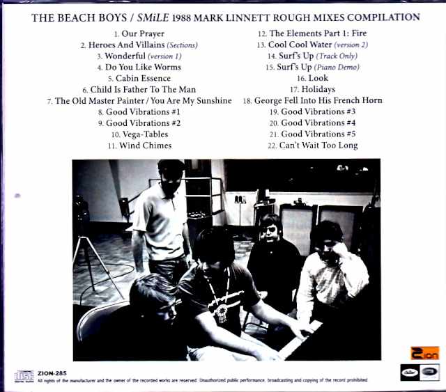 Beach Boys/Smile Unreleased 1988 mono mixes Compilation by Mark Linnett Edition