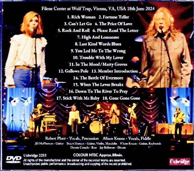 Robert Plant Alison Krauss Robert Plant Alison Krauss/VA,USA 2024 Complete