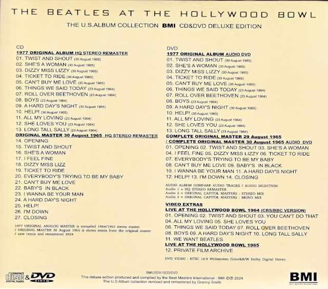 Beatles Live at the Hollywood Bowl 1965 Capitol U.S. Edition 1977 Original Live Album 1965 Original Masters U.S. Album Collection Deluxe Edition