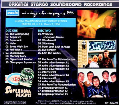 Oasis / Vintage Champagne VA,USA 03.07.1996 Complete Soundboard Edition