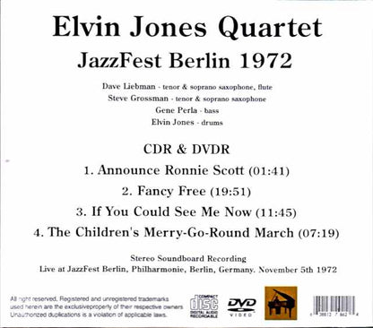 Elvin Jones Quartet Elvin Jones/Germany 1972 Soundboard Edition & more