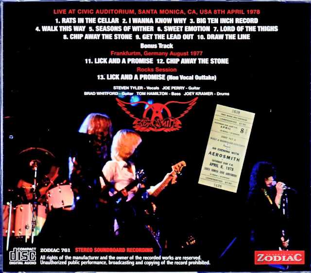 Aerosmith/CA,USA 04.08.1978 & more Soundboard Edition