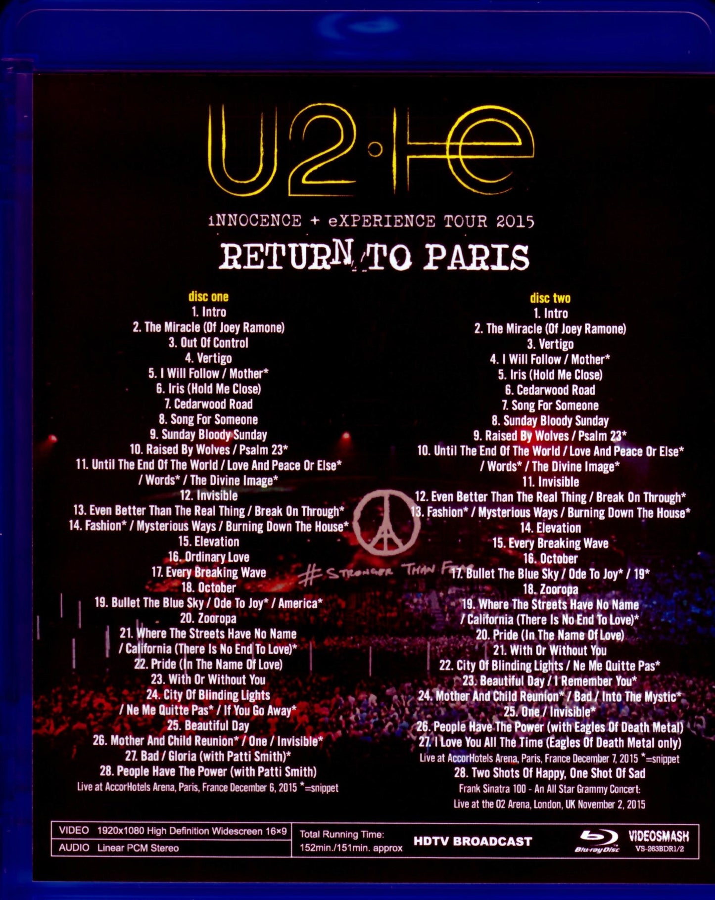 U2/France 12.6 & 7.2015 Blu-Ray Version