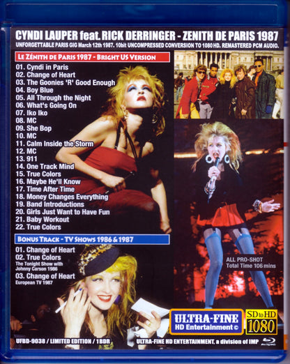 Cyndi Lauper/France 1987 & more Blu-Ray Version