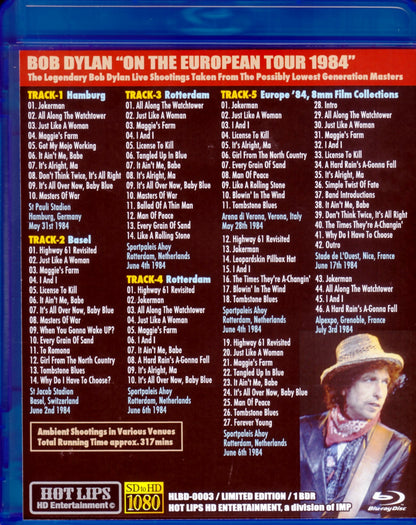 Bob Dylan/Europe Tour 1984 Blu-Ray Version