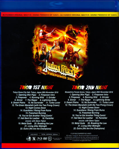 Judas Priest/Tokyo,Japan 2018 2 Days Blu-Ray & DVD Ver.