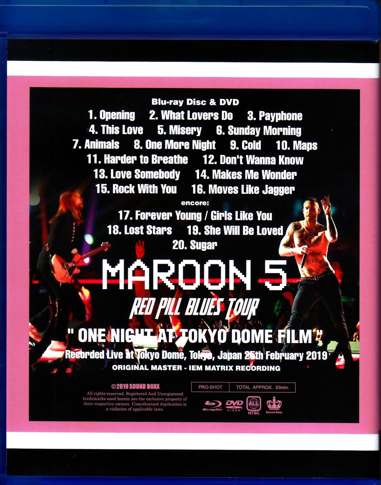 Maroon 5/Tokyo,Japan 2019 Blu-Ray & DVD Ver.