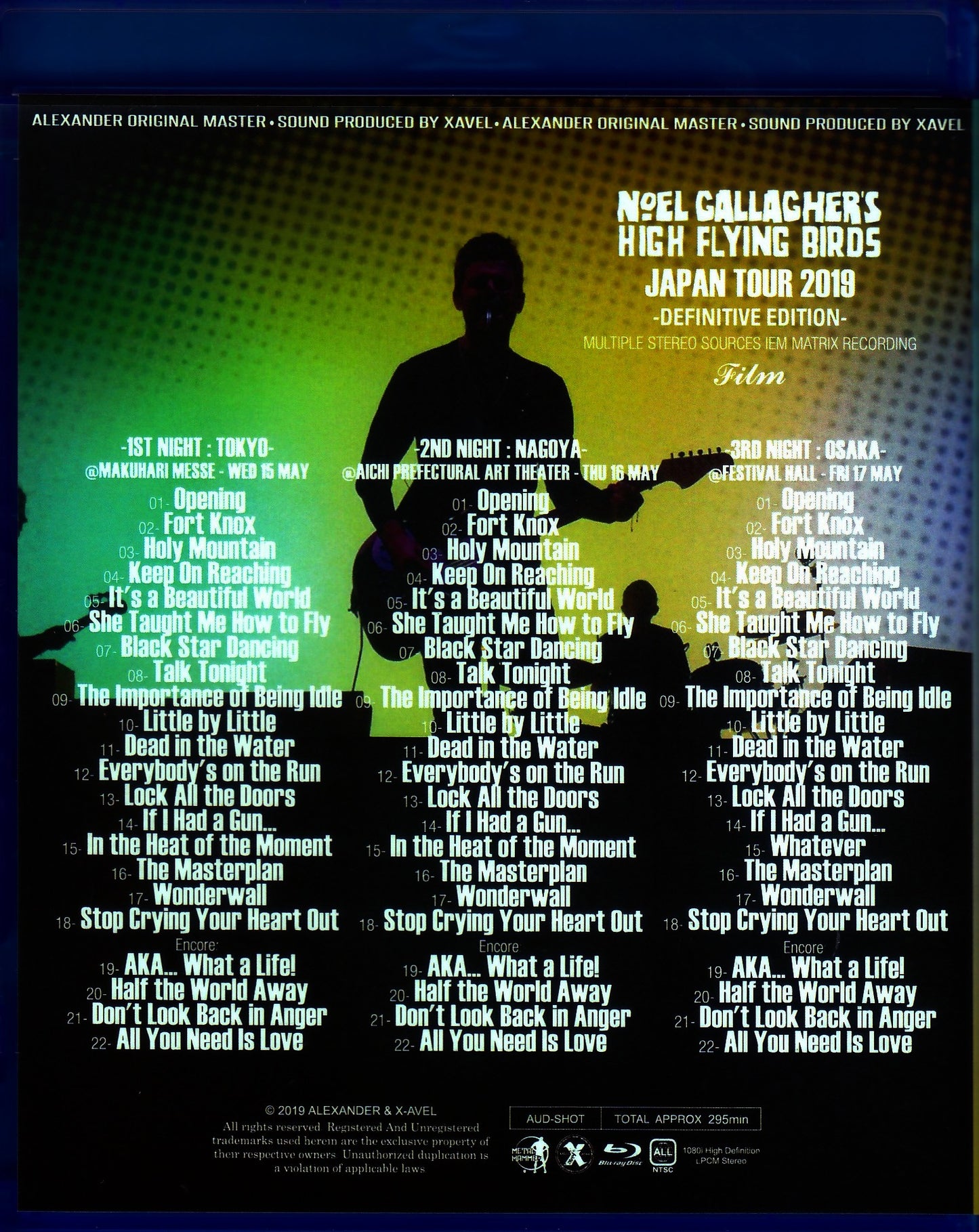 Noel Gallagher's High Flying Birds/Japan Tour 2019 3 Days Complete Blu-Ray IEM Matrix Ver.