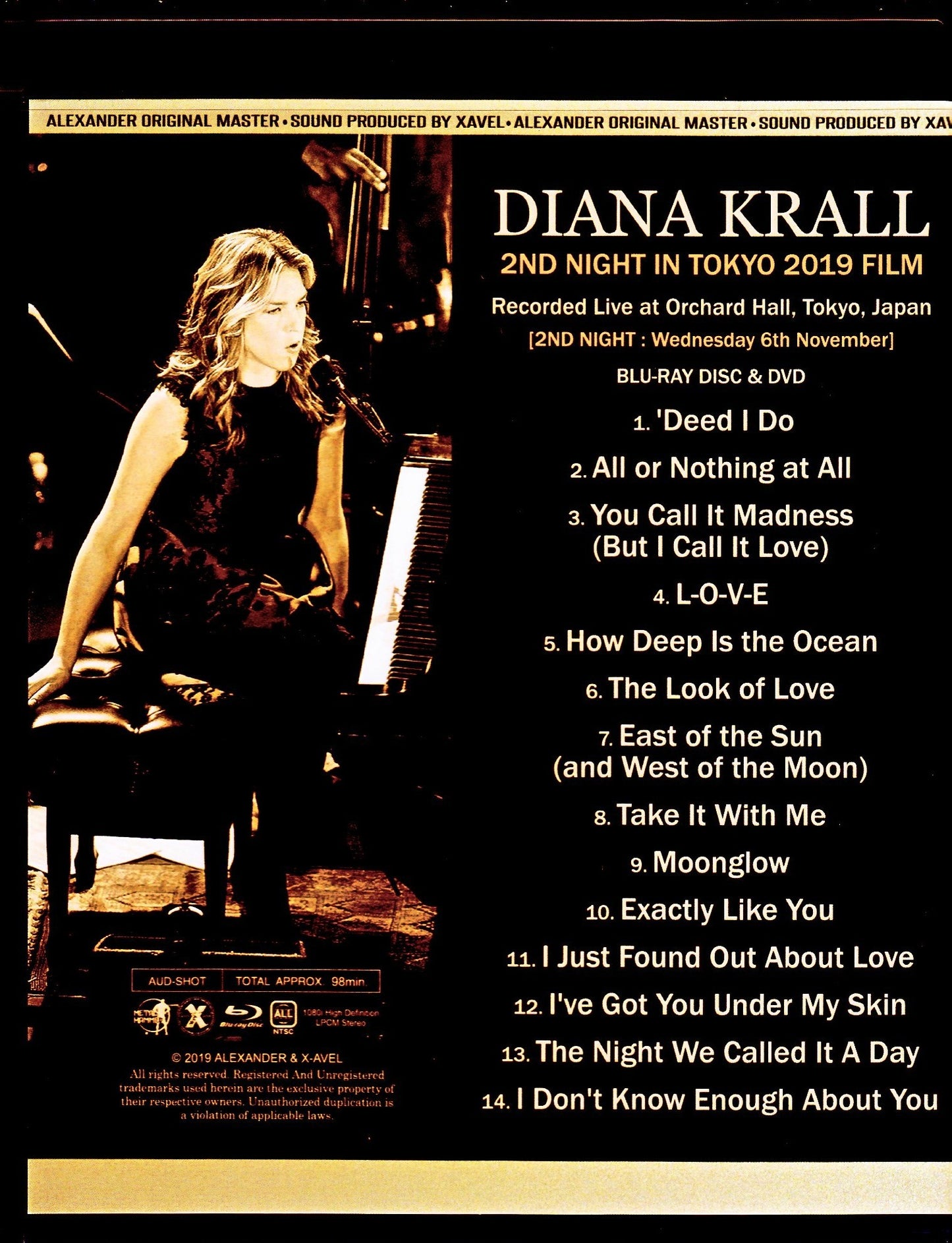 Diana Krall/Tokyo,Japan 11.6.2019 Blu-Ray & DVD Ver.