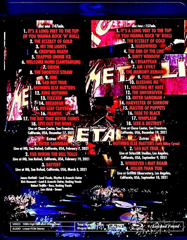 Metallica Metallica/40th Anniversary Concert 2021 Complete Edition CA,USA 2021 Complete & more Blu-Ray Version