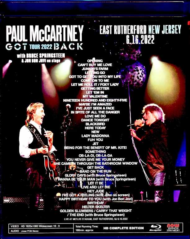 Paul McCartney / NJ,USA 2022 Complete Blu-Ray Version