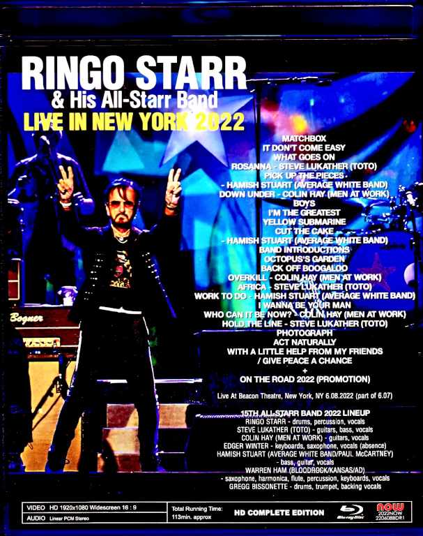 Ringo Starr and His All Starr Band Ringo Starr/NY,USA 2022 Complete Blu-Ray Version