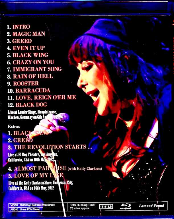 Ann Wilson/CA,USA 2022 & more Blu-Ray Version