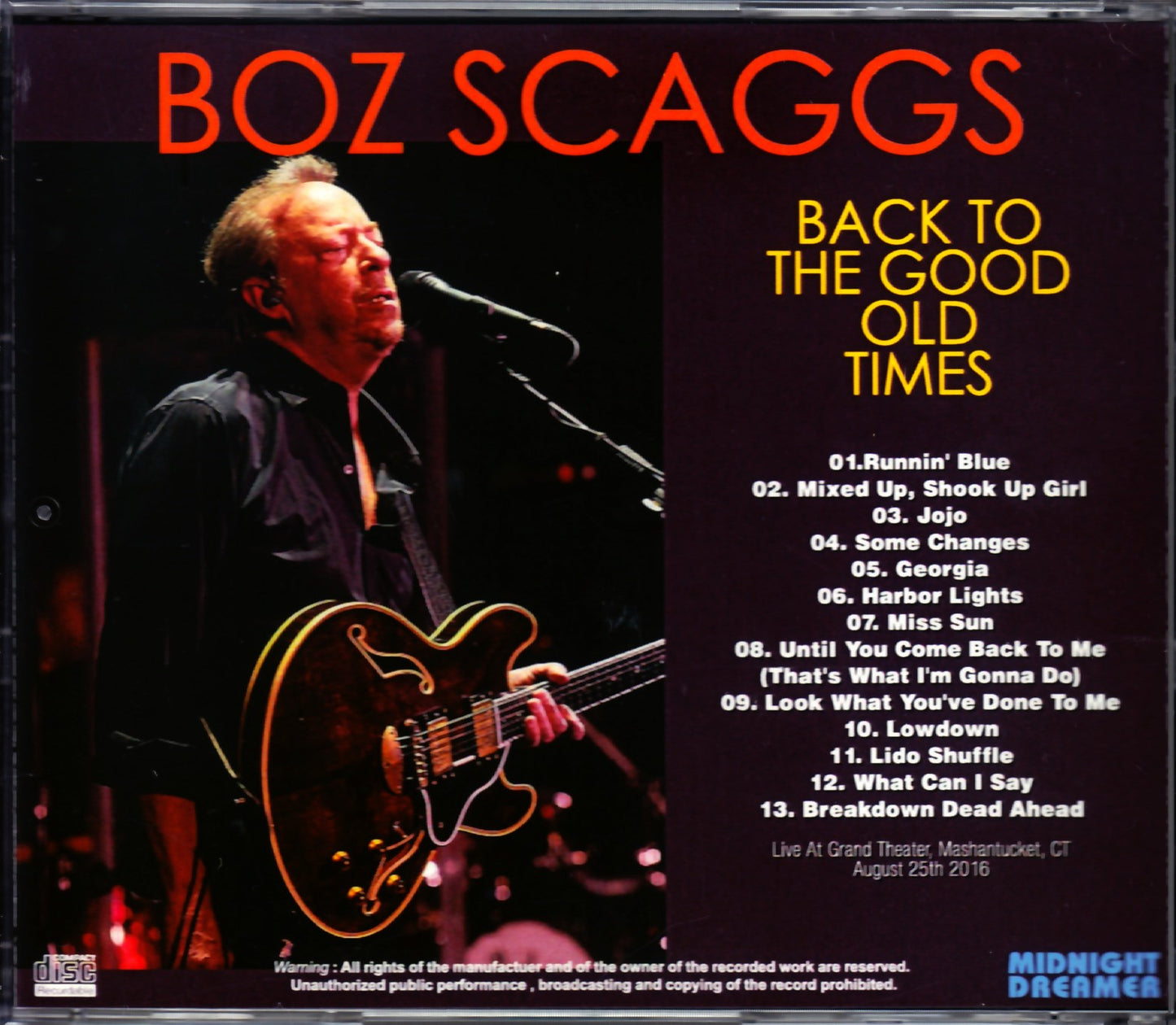 Boz Scaggs/CT,USA 2016