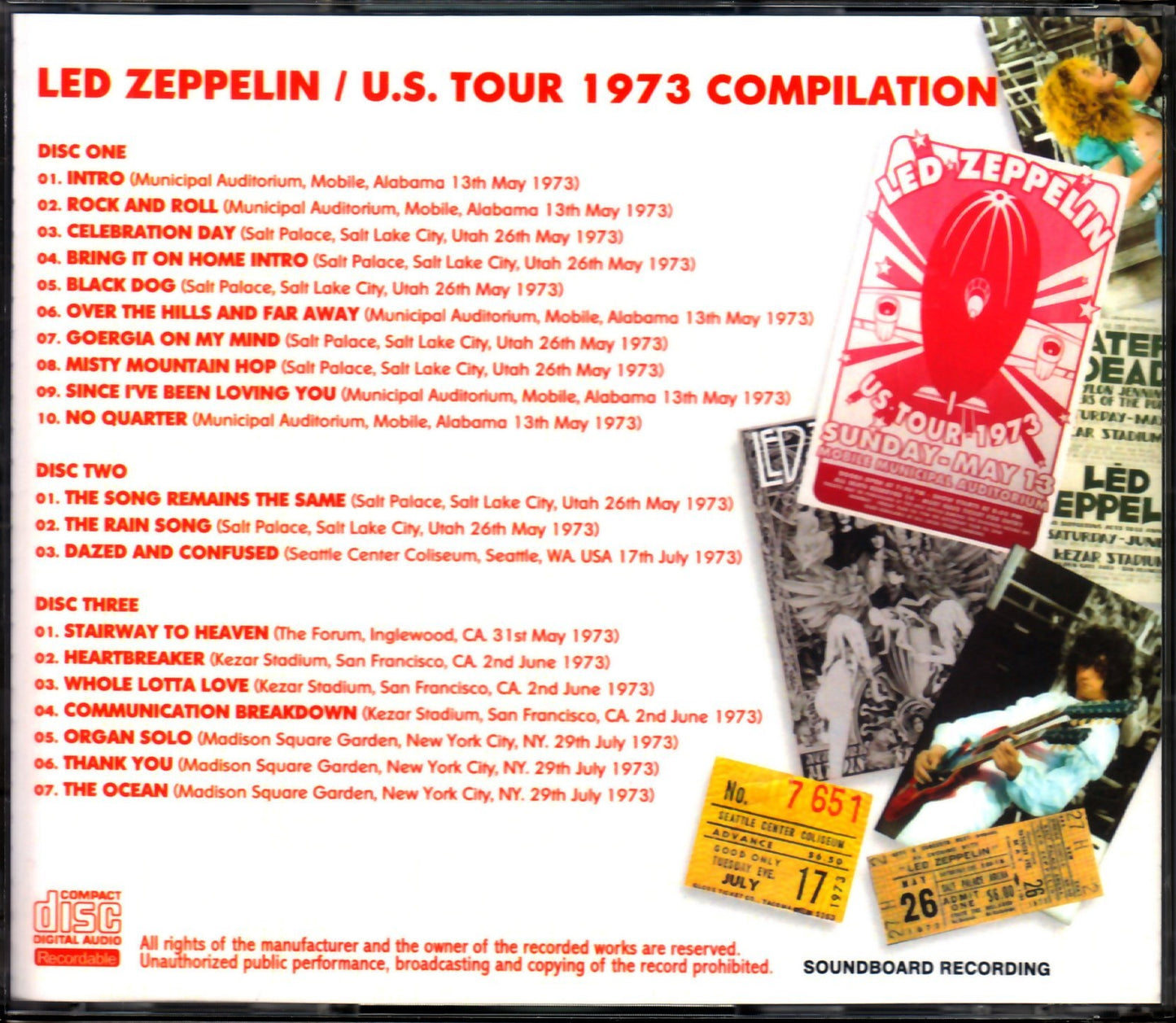 Led Zeppelin/North America Tour SBD Compilation