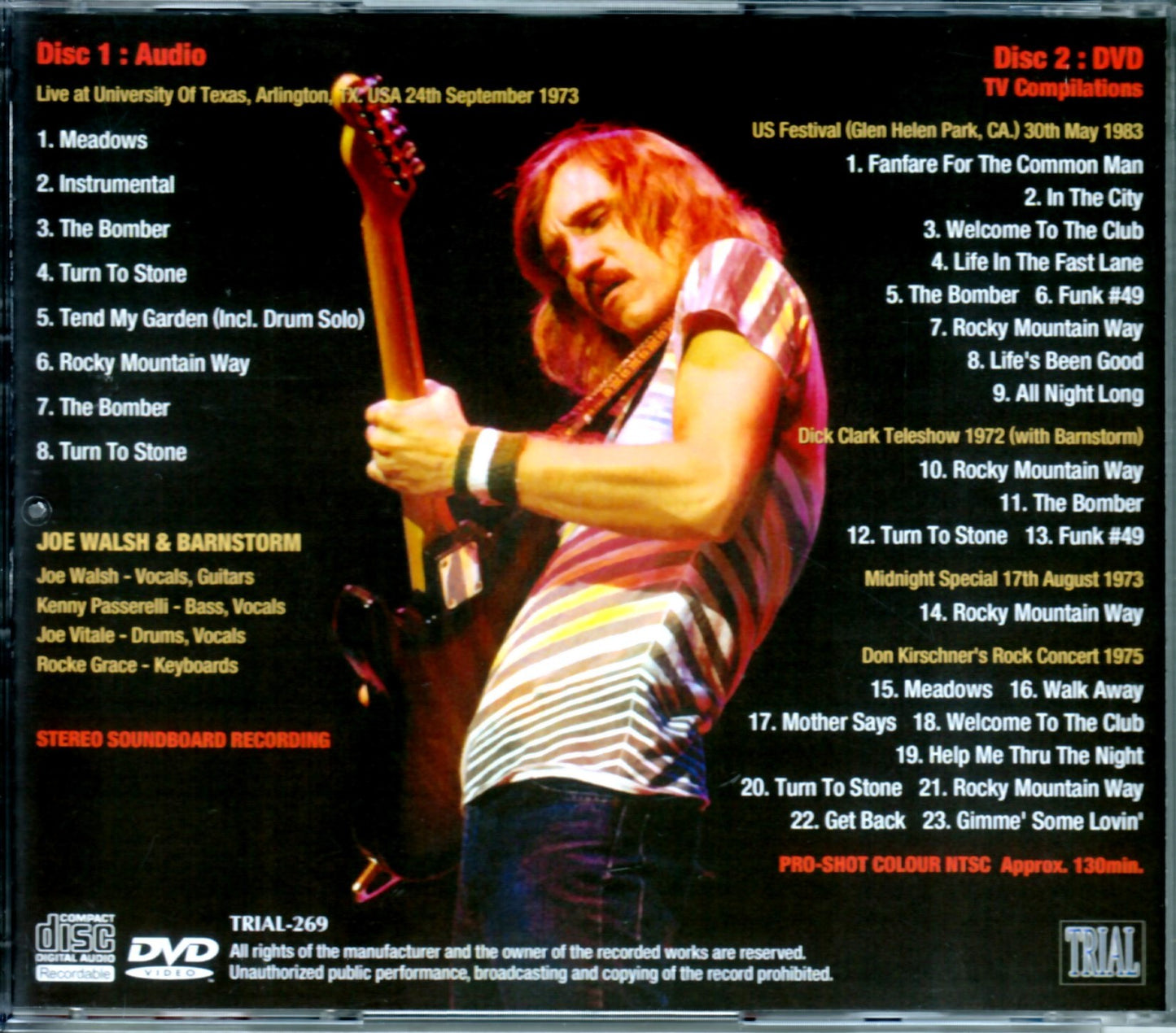 Joe Walsh/Texas, USA 1973 & more