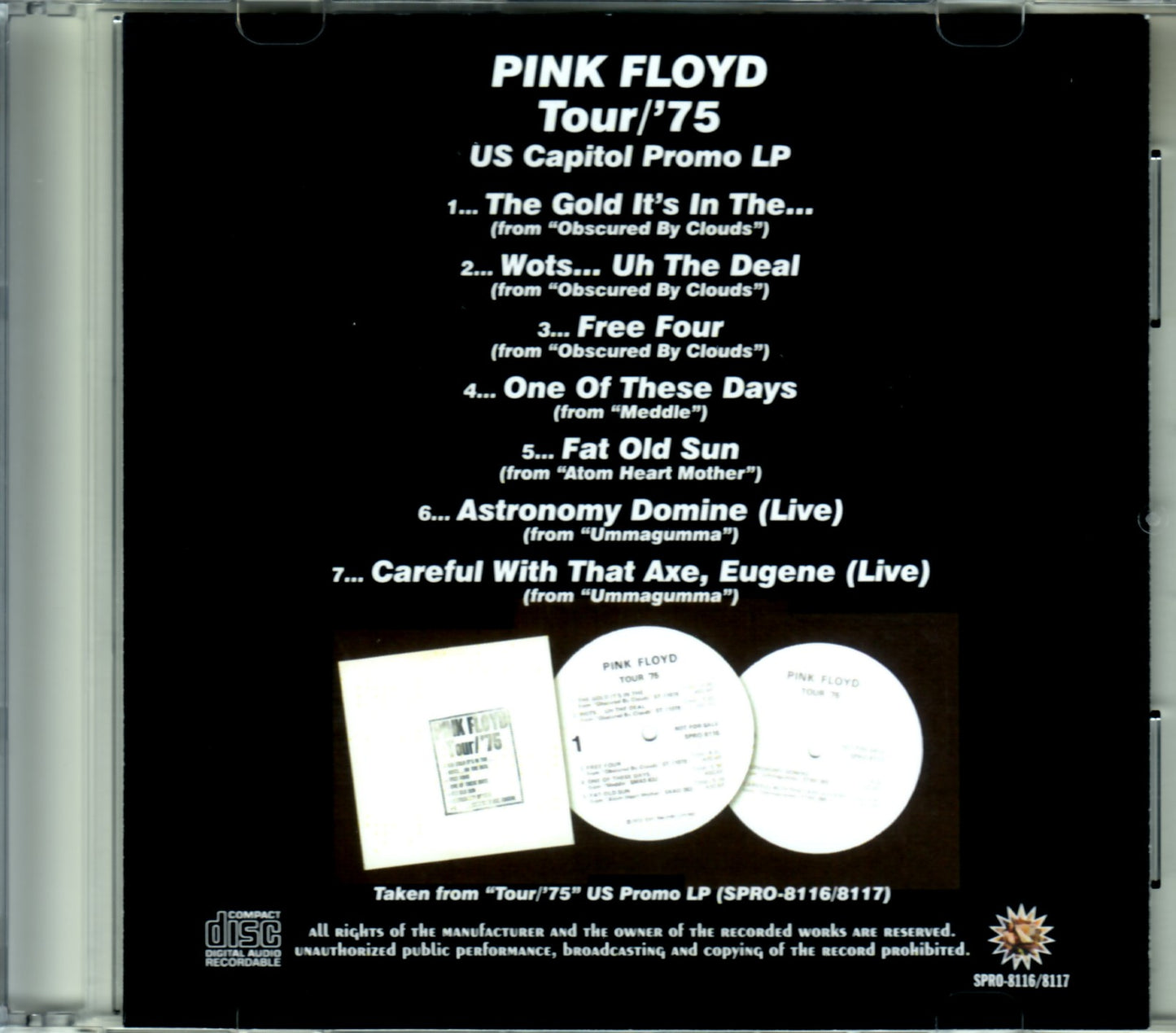 Pink Floyd/Tour '75 US Promo LP