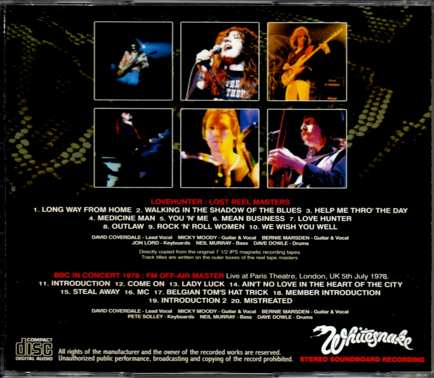 Whitesnake/Lovehunter Lost Reel Masters