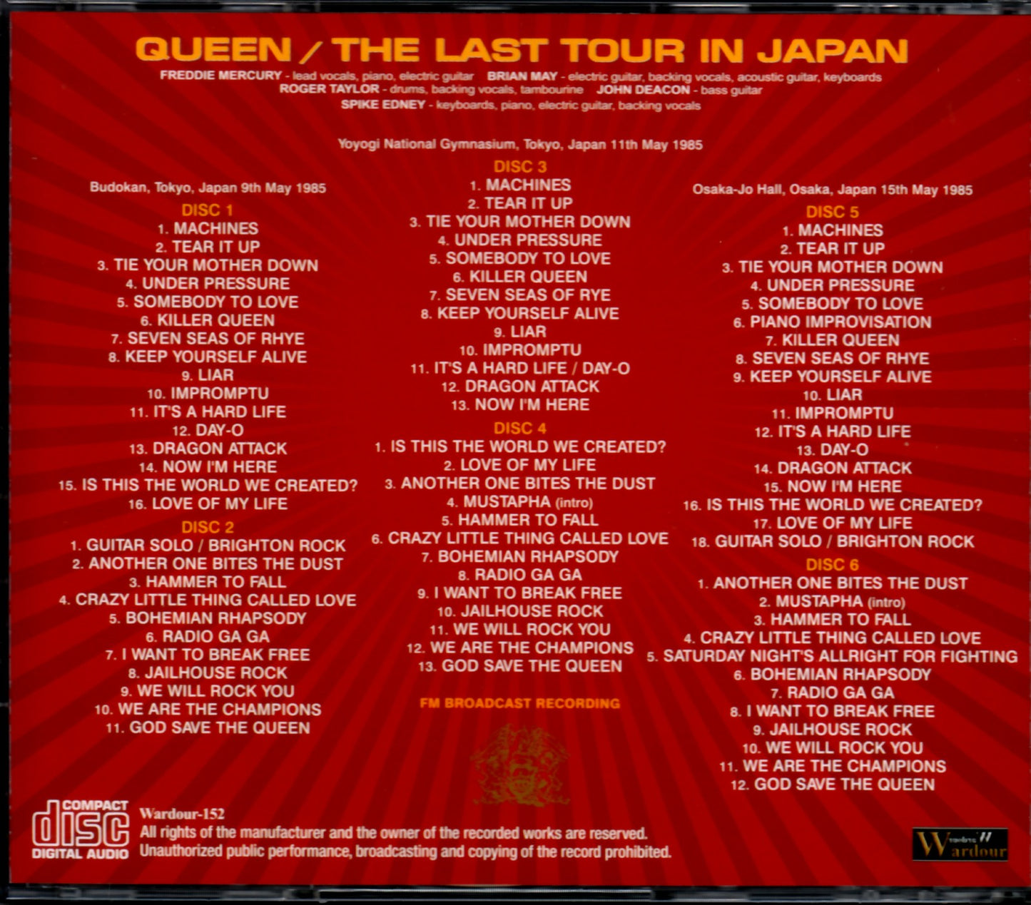 Queen/Japan Tour 1985 3Days Complete