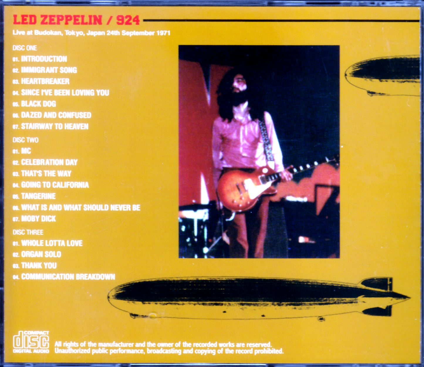 Led Zeppelin/Tokyo,Japan 9.23.1971