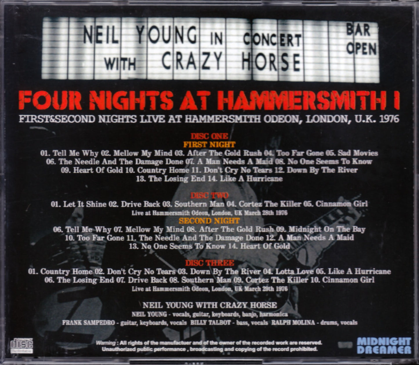 Neil Young/London,England 3.28・29.1976