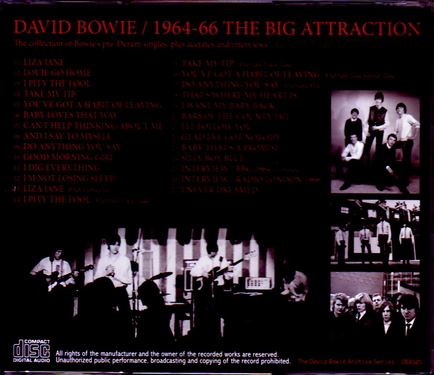 David Bowie/Collection of Bowie's Pre-Dream Singles and more