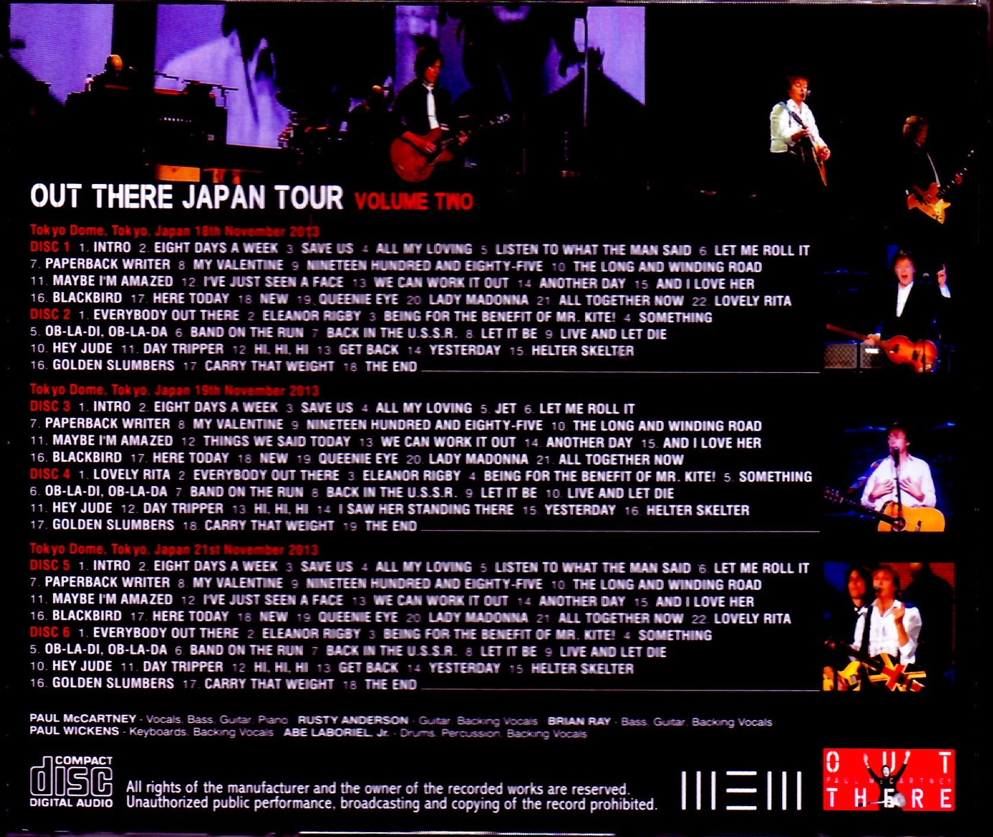 Paul McCartney/Tokyo,Japan 2013 3Days Complete